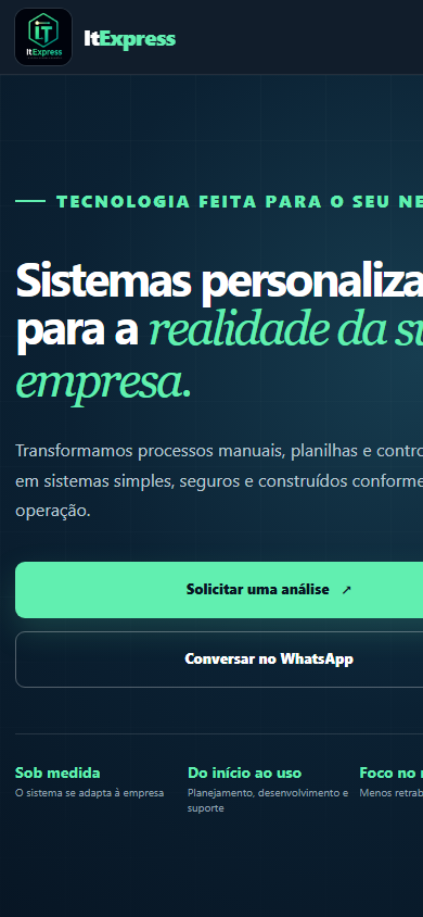 Site ItExpress no celular